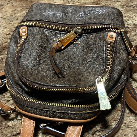 New MK Brown Patterned Mini Backpack - Picture 4 of 12
